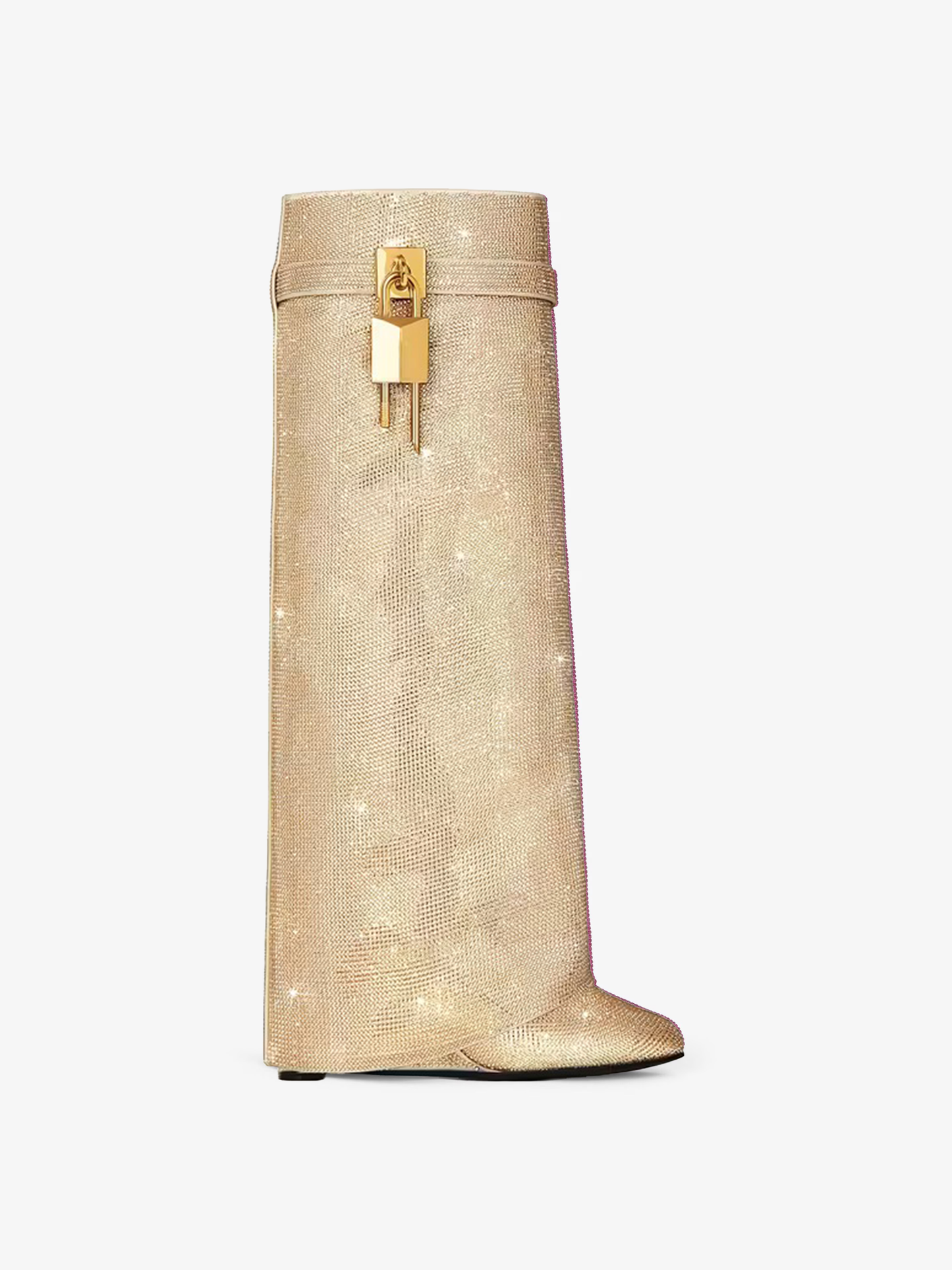 Rhinestone Padlock Shark Boots